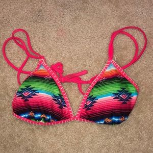 Bright Aztec bikini top